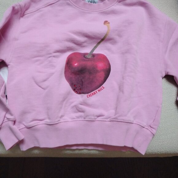 Pastel Pink Zara "Cherry Nice" Sweater - Picture 2 of 5
